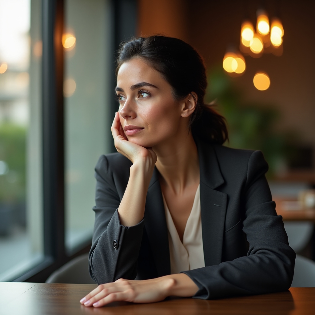 Professionista che riflette durante una riunione importante